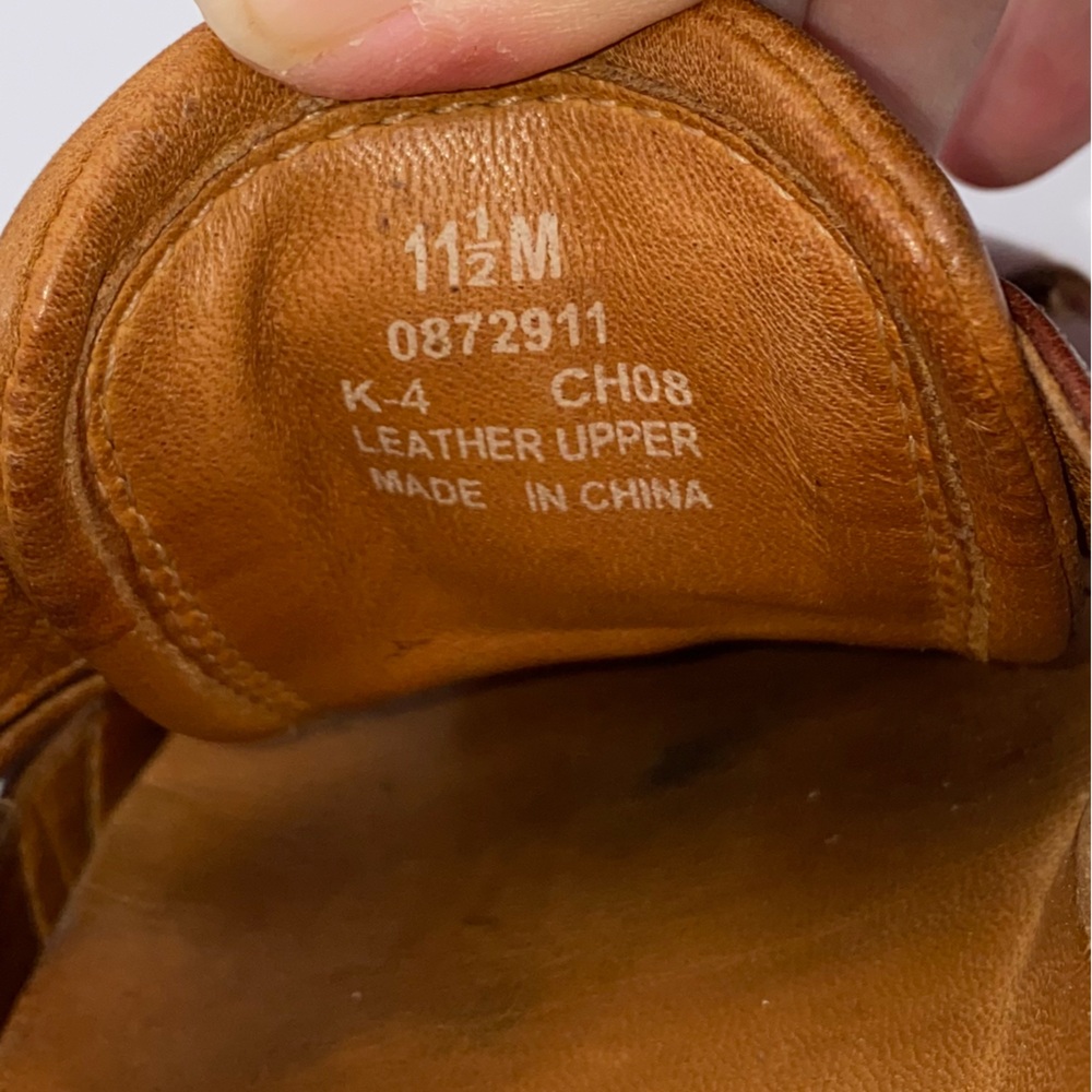 Sperry Top-Sider Gold Cup Leather Fisherman Sandals Deerskin Linings 11.5 M AA13 - Picture 9 of 10